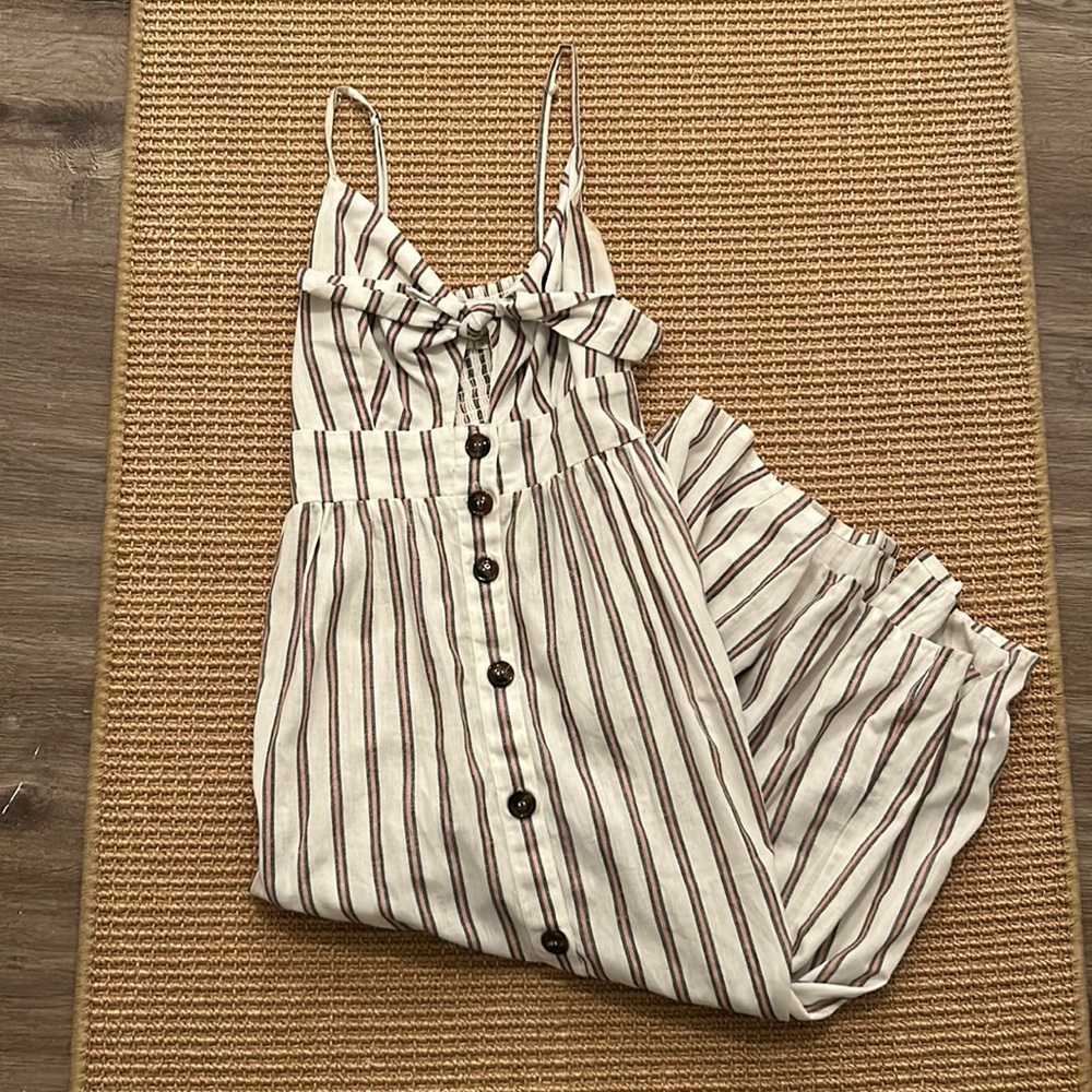 White and striped maxi dress